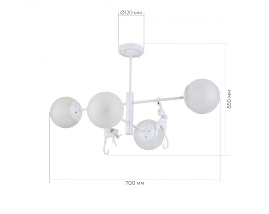 SLE115102-04 Светильник потолочный Белый/Белый E14 4*60W