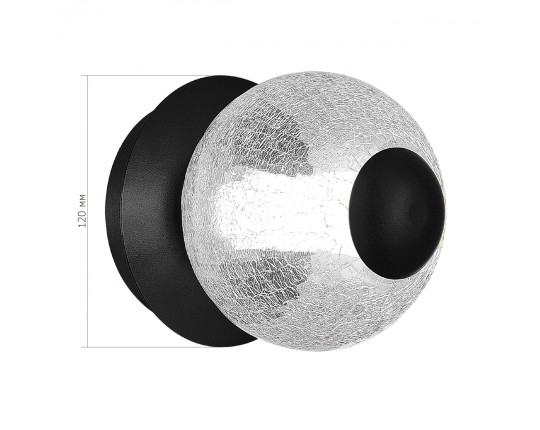 SL6120.401.01 Светильник настенный ST-Luce Черный/Прозрачное кракелированное стекло LED 1*8,5W 3000K