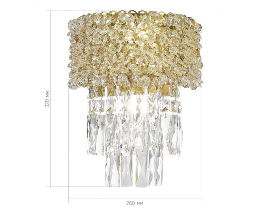 SL1637.301.02 Светильник настенный ST-Luce Латунь/Прозрачный, Янтарный E14 2*60W