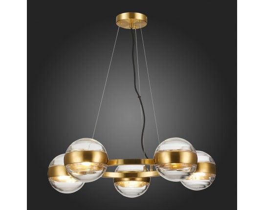 SL1156.303.05 Светильник подвесной ST-Luce Латунь/Прозрачный G9 5*5W