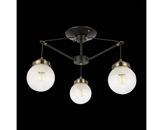 SLE110302-03 Светильник потолочный Черный, Бронза/Прозрачный, Белый E27 3*60W