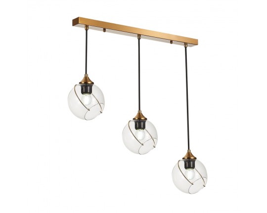 SLE103103-03 Светильник подвесной Золотистый/Прозрачный E27 3*60W