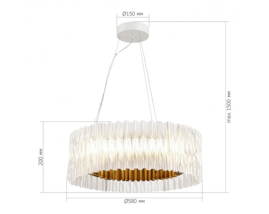 SL6012.203.01 Светильник подвесной ST-Luce Золотистый/Прозрачный LED 1*64W