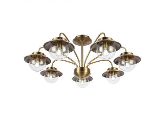 SLE110102-07 Светильник потолочный Античная бронза/Прозрачный E14 7*40W