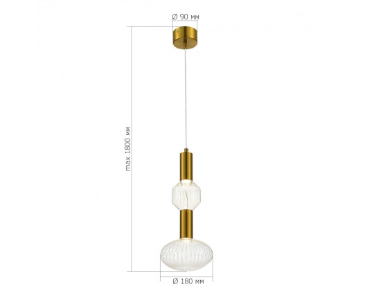 SL6117.223.02 Светильник подвесной ST-Luce Латунь/Золотой, Прозрачный LED 2*3W 3000K
