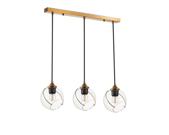 SLE103103-03 Светильник подвесной Золотистый/Прозрачный E27 3*60W