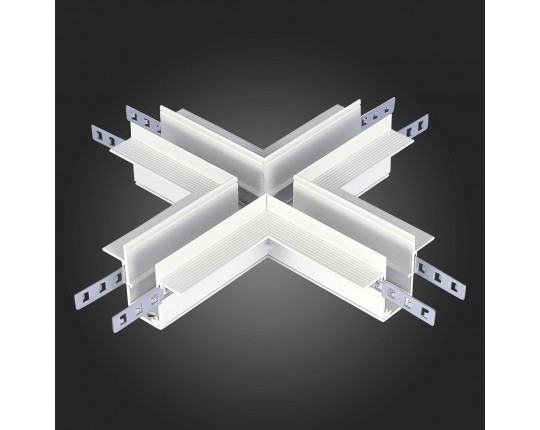 ST007.500.12 Коннектор X-оБразный для встраиваемого магнитного шинопровода под ГКЛ 12мм ST-Luce Белы