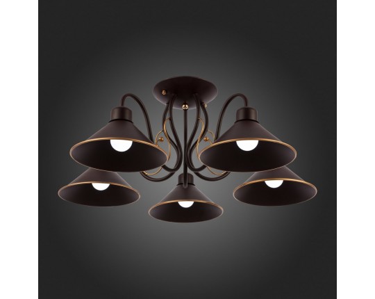 SLE120402-05 Светильник потолочный темно-коричневый/темно-коричневый E27 5*60W