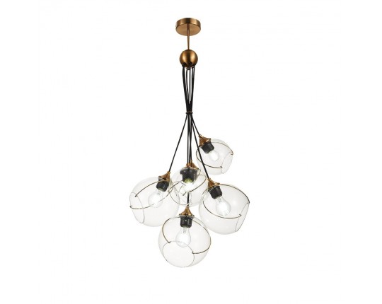 SLE103103-06 Светильник подвесной Золотистый/Прозрачный E27 6*60W