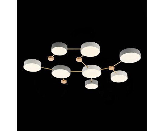 SLE600102-08 Светильник потолочный Золотистый, Светлое дерево/Белый, Серый LED 8*16,5W 4000K