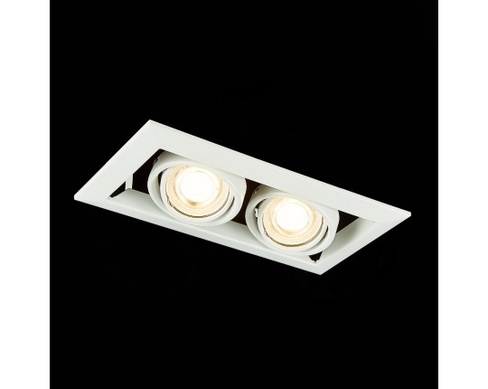 ST250.558.02 Св-к встр. Черный, Белый GU10 2*50W  IP20 L245xW126xH70 220V Без ламп