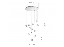 SL6017.101.13 Светильник подвесной ST-Luce Хром/Прозрачный с пузырьками воздуха LED 13*3W 3000K
