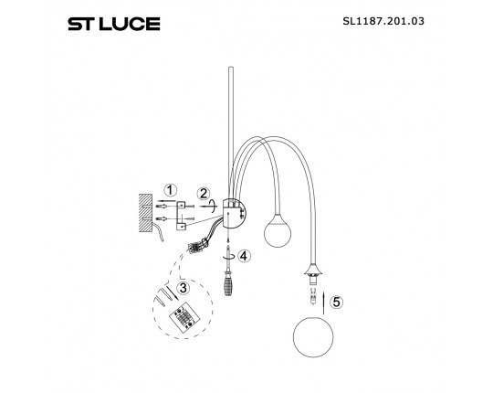 SL1187.201.03 Бра ST-Luce Золотистый/Белый G9 3*5W 4000K