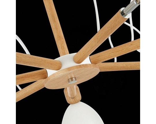 SLE103802-07 Светильник потолочный Светлое дерево, Белый/Белый E27 7*60W