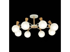 SLE220702-08 Светильник потолочный Белый, Светлое дерево/Белый E14 8*40W