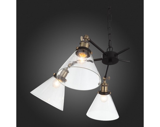 SL237.413.05 Люстра подвесная ST-Luce Черный, Матовое золото/Прозрачный E27 5*60W