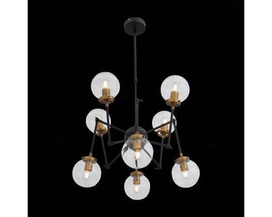 SL234.402.08 Люстра потолочная ST-Luce Черный, Золото/Прозрачный E27 8*40W (из 2-х коробок)