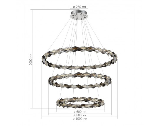 SL6009.103.03 Люстра подвесная ST-Luce Хром/Прозрачно-Дымчатый LED 1*75W 3000K