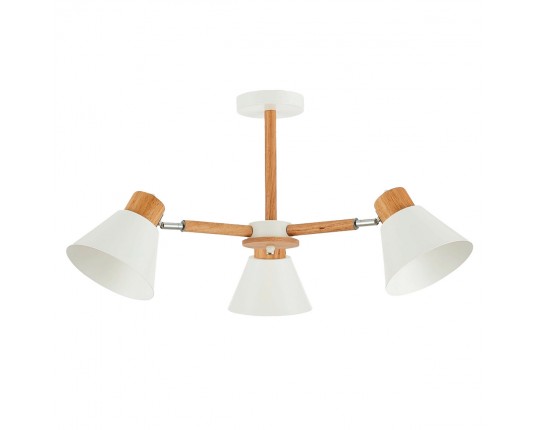 SLE103702-03 Светильник потолочный Светлое дерево, Белый/Белый E27 3*60W