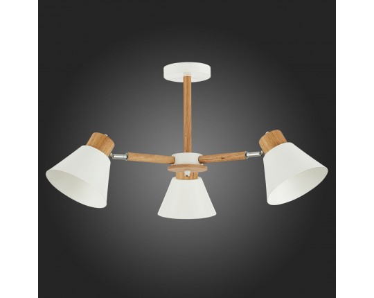 SLE103702-03 Светильник потолочный Светлое дерево, Белый/Белый E27 3*60W