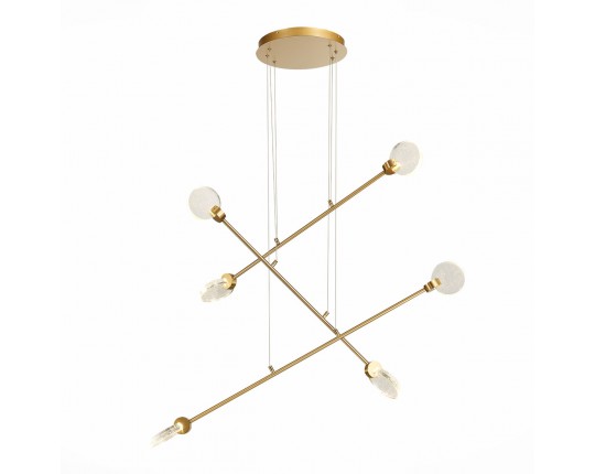 SL6104.203.06 Светильник подвесной ST-Luce Золотистый/Прозрачный,С пузырьками воздуха LED 6*3W 3000K