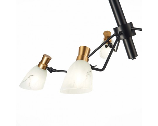 SLE205403-05 Светильник подвесной Черный, Латунь/Белый E14 5*60W