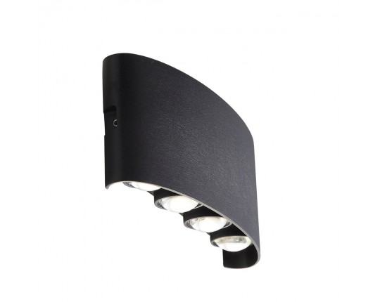 SL089.401.08 Светильник уличный настенный ST-Luce Черный кварцевый LED 8*1W 4000K