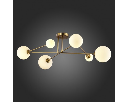 SLE2211-302-06 Светильник потолочный Латунь/Белый G9 LED 6*5W