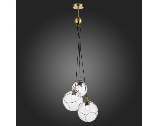 SLE103113-03 Светильник подвесной Золотистый/Прозрачный E27 3*60W