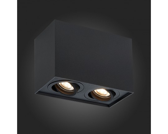 ST109.407.02 Светильник потолочный Черный GU10 2*50W  L181xW100xH123 220V Без ламп