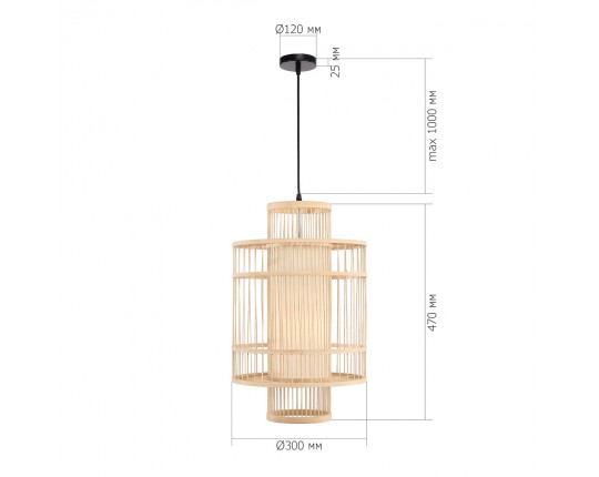 SL6241.523.01 Светильник подвесной ST-Luce Древесный/Белый E27 1*40W