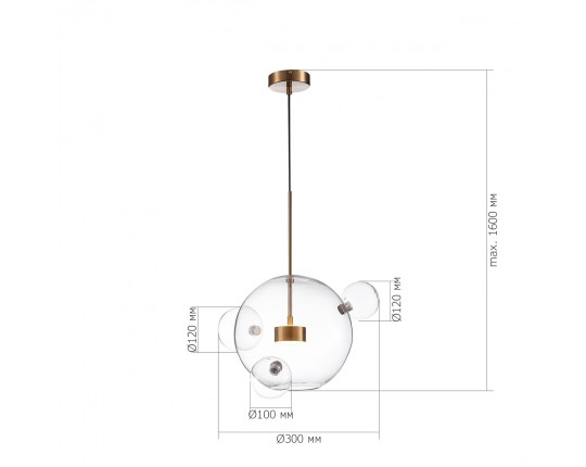 SL1133.203.01 Светильник подвесной ST-Luce Латунь/Прозрачный LED 1*14W 3000K