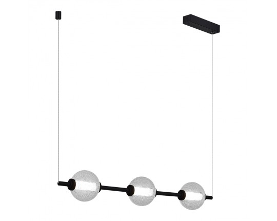 SL6120.403.03 Светильник подвесной ST-Luce Черный/Прозрачное кракелированное стекло LED 3*8,5W 3000K