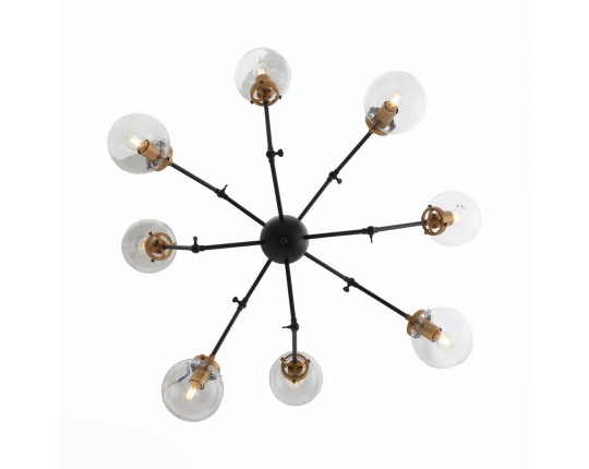 SL234.402.08 Люстра потолочная ST-Luce Черный, Золото/Прозрачный E27 8*40W (из 2-х коробок)