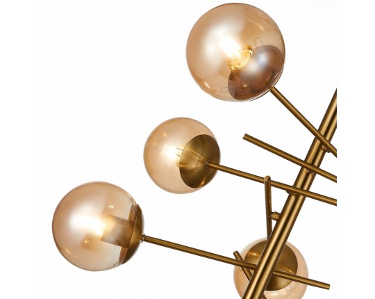 SLE1099-312-06 Светильник потолочный Латунь/Коньячный E27 6*60W