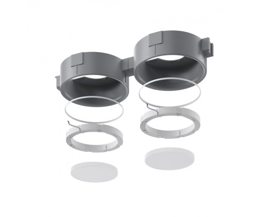 ST760.508.01 Св-к встр. в натяжной потолок  Белый, Серый GX53 1*12W 120 IP20 D110хH35мм220V Без ламп