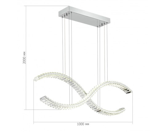 SL6206.103.44 Светильник подвесной ST-Luce Хром/Прозрачный LED 1*44W 3000K