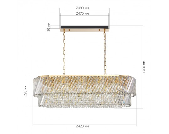 SL6138.303.14 Светильник подвесной ST-Luce латунь/прозрачный E14 14*40W