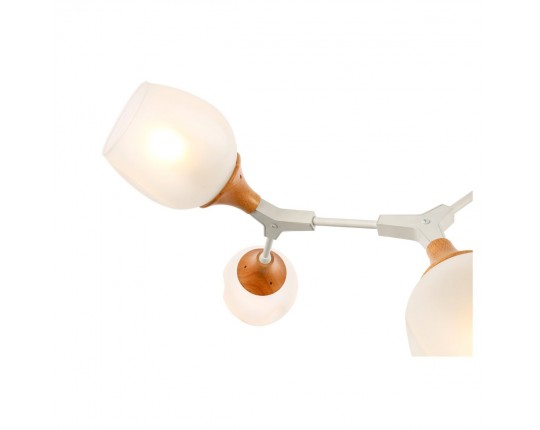 SLE113502-05 Светильник потолочный Белый, Светлое дерево/Белый E27 5*60W