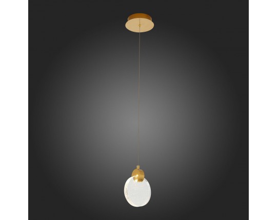 SL6104.203.01 Подвес ST-Luce Золотистый/Прозрачный,С пузырьками воздуха LED 1*3W 3000K