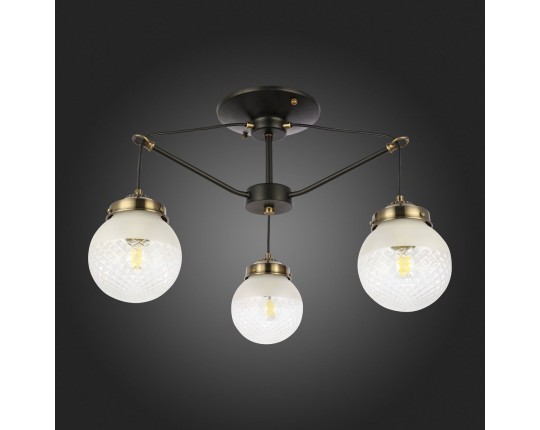 SLE110302-03 Светильник потолочный Черный, Бронза/Прозрачный, Белый E27 3*60W