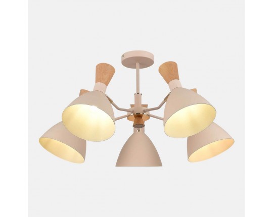 SLE1256-502-05 Светильник потолочный Бежевый/Бежевый, Светлое дерево, Золотистый E14 5*40W