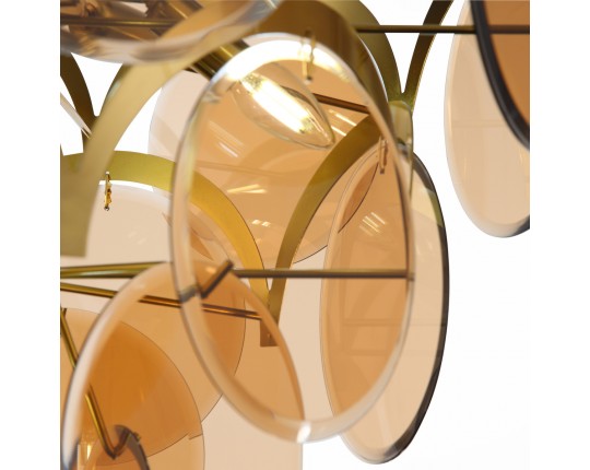 SL1161.333.09 Люстра подвесная ST-Luce Латунь/Янтарный E14 9*60W