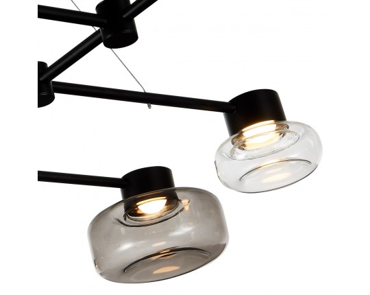 SL6005.403.08 Светильник подвесной ST-Luce Черный/Дымчатый, Прозрачный LED 8*3W 3000K