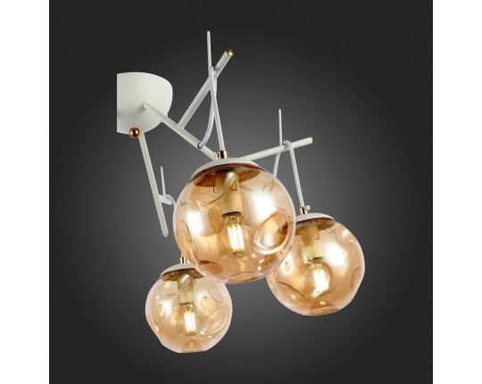 SLE110202-05 Светильник потолочный Белый/Янтарный E14 5*40W