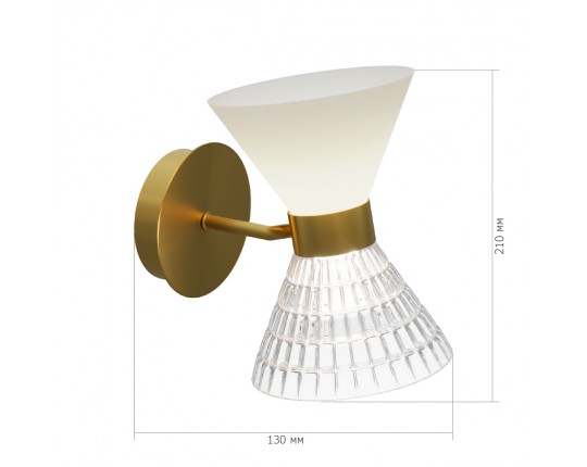SL2004.301.02 Светильник настенный ST-Luce латунь/прозрачный, белый, латунь G9 LED 2*5W