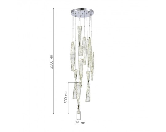 SL6205.103.09 Светильник подвесной ST-Luce Хром/Прозрачный LED 1*99W 4000K