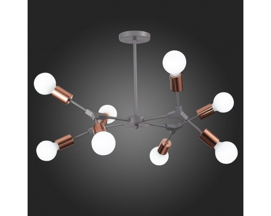 SLE106403-08 Светильник потолочный Серый, Розовое золото E27 8*60W