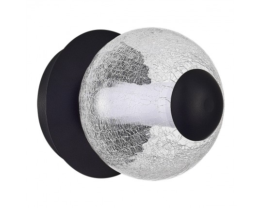 SL6120.401.01 Светильник настенный ST-Luce Черный/Прозрачное кракелированное стекло LED 1*8,5W 3000K