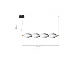 SL6130.403.24 Светильник подвесной ST-Luce Черный/Белый, Дымчатый LED 1*28W 3000K